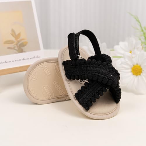 Image of Meckior Infant Baby Girls Boys Summer Sandals Open Toe Lace Princess Dress Wedding Flats Shoes Newborn Toddler Soft Non-slip Sole First Walker Crib Shoes