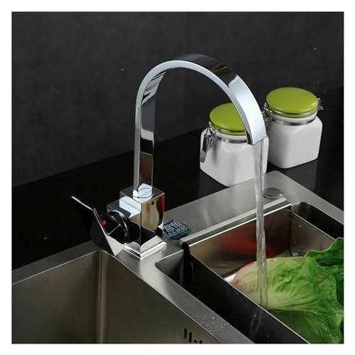 Robinet de cuisine rotatif 360 mitigeur évier en acier inoxydable carré