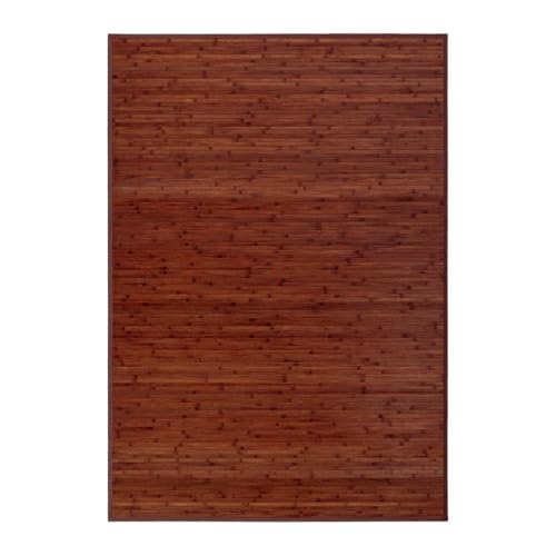 LOLAhome Alfombra de bambú Marrón de 140x200 cm, Antideslizante, Anti Manchas, Resistente a la Humedad, para Salón, Dormitorio, Cocina, Baño, Pasillo, Garaje