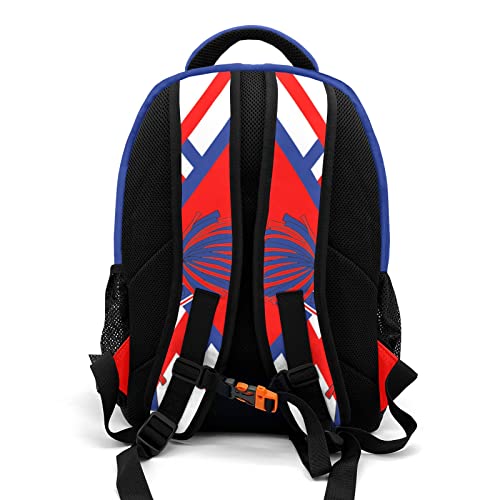 Custom Cheer Pom Cheerleader Red White Backpack Casual Bag Daypack Laptop Bag for Family Party Gift3