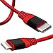 Produktbild Unitek Kabel USB C auf Lightning/ Power Delivery Schnelladefunktion/ 1 Meter, Schwarz/Rot, Nylongeflecht/ Ladekabel Datenkabel kompatibel mit Apple, iPhone, iPad, iPod/ C4048