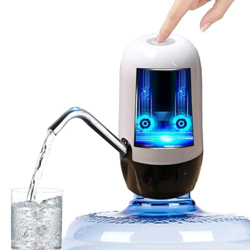 Double Pump Gallon Water Dispenser Portable Water Pump for 5 Gallon Bottle USB Charging Water Dispenser for 5 Gallon Bottle,Fast Pumping Speed