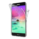 COPHONE Funda LG K10 2017, Transparente Silicona 360°Full Body Fundas para LG K10 2017 Carcasa Silicona Funda Case.