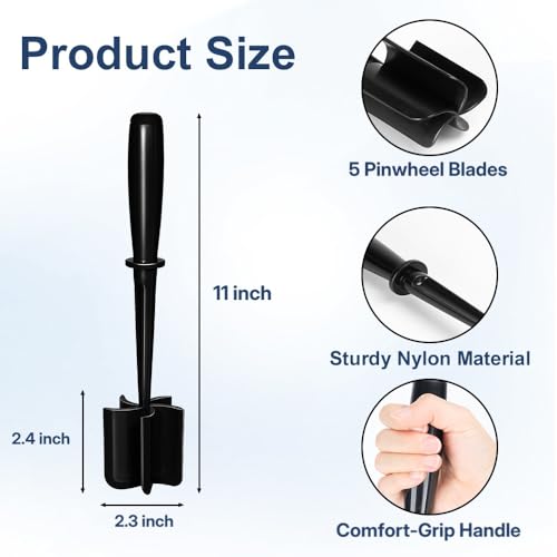 Image of Premium Meat Chopper & Hamburger Smasher - 5-Blade Heat-Resistant Ground Beef & Potato Masher - Nylon Kitchen Tool for Mixing and Chopping - Dishwasher Safe - Black