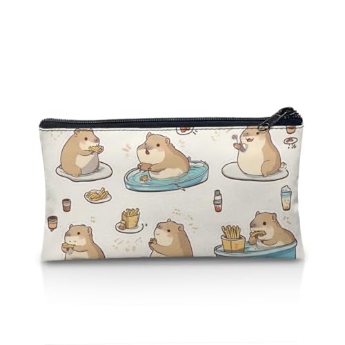 Image of Capybara Pencil Case for School Lightweight Pen Holder for Toddler Kindergarten Wear Resistant Pencil Pouch with Zipper Closure Girls Kawaii Pen Organizer