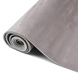 Blueshyhall Tessuto per cielo auto in scamosciato sintetico con schiuma, 250 x 150 cm, tessuto cielo 380 g/m², tessuto di riparazione per auto, camper, barche e mobili, fai da te (grigio