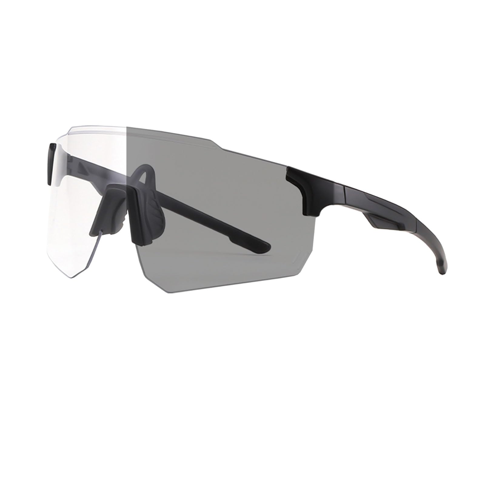 Long Keeper Photochromic Sports Sunglasses For Women Men Cycling Running Glasses Mtb Glasses Outdoor For Running Fishing Riding Bike Mountain Sunglasses UV400 Shades (Black-Clear)