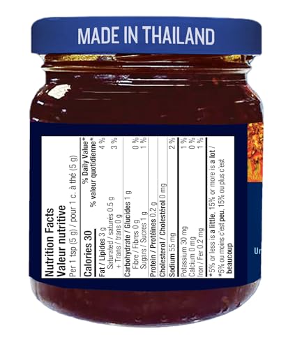 Blue Dragon Chili Crisp 180 g, Made in Thailand, Gluten Free, Vegan, No Artificial Flavours or Colours, Crunchy Chilli Oil