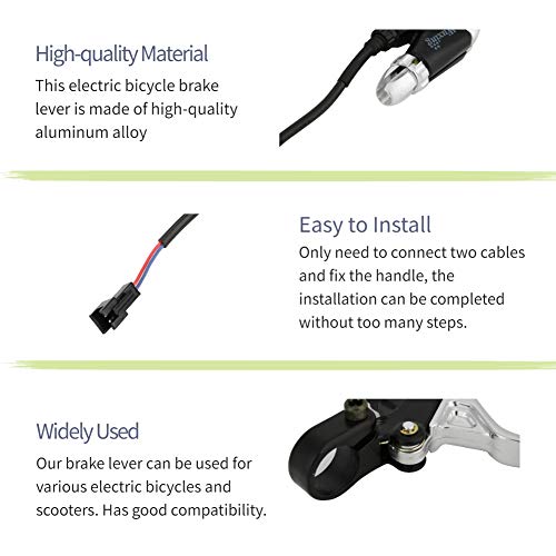 E-Bike Brake Levers, Aluminium Alloy Waterproof Electric Bike Brake Handle Grip Brake Accessory #TOP4