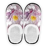 Poppies Lot de 3 paires de chaussons amusants pour femme avec doublure en peluche pelucheuse pour intérieur et extérieur Taille M, lotus, Medium