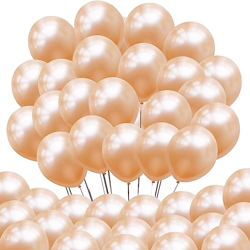 Image of 100 pcs 5 inch Pearl Peach Premium Latex Balloons Great for Kids, Adult Birthdays, Weddings, Receptions, Baby Showers, Water Fights, or Any Celebration
