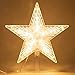 Christmas Tree Topper Star Warm White Light Christmas Tree Decor for Christmas Holiday Home Fit for General Size Xmas Tree, 8.7 Inch