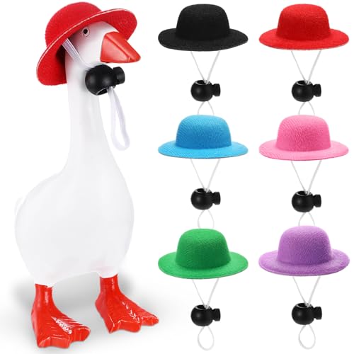 Geelin 6 Pcs Mini Desk Goose Outfits 7 Inches Cute Magnetic Goose Key Holder for Home Office Magnetic Geese Table Decor Gift(Bowler Hat) - image 1