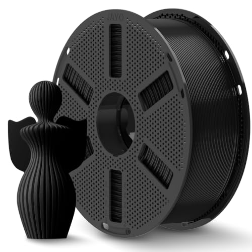 Image of JAYO Black PLA Plus (PLA+) 3D Printer Filament 1.75mm 1.1KG Reusable Spool