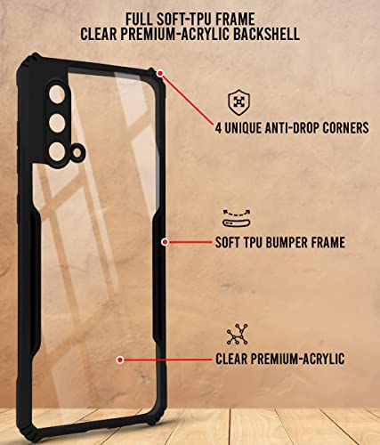 Image of Jkobi Back Cover Case for OnePlus Nord CE 5G (Crystal Glass Back | Shockproof Bumpers | Professional Black)