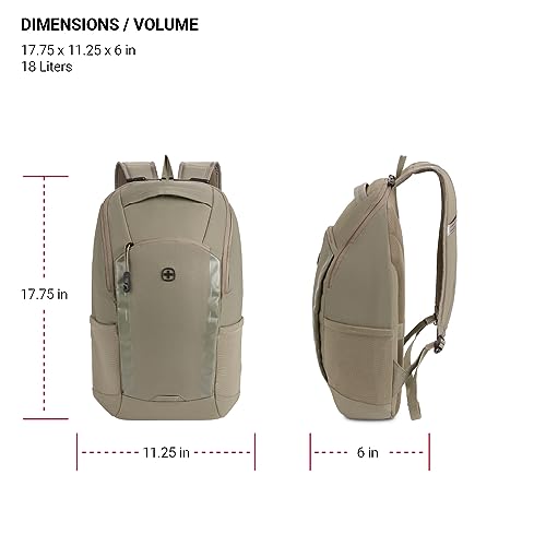 Image of SwissGear 8117 Laptop Backpack, Olive, 17.75 In
