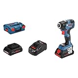 Incluye: GDR 18V-200 C, 2 baterías GBA 18 V 5.0 Ah, cargador rápido GAL 1880 CV, ½ bandeja L-BOXX para herramienta y cargador, L-BOX