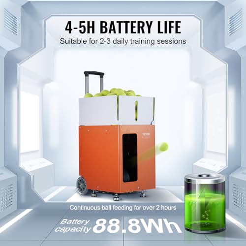 image for VEVOR Tennis Ball Machine, Automatic Portable Tennis Ball Launcher, 10