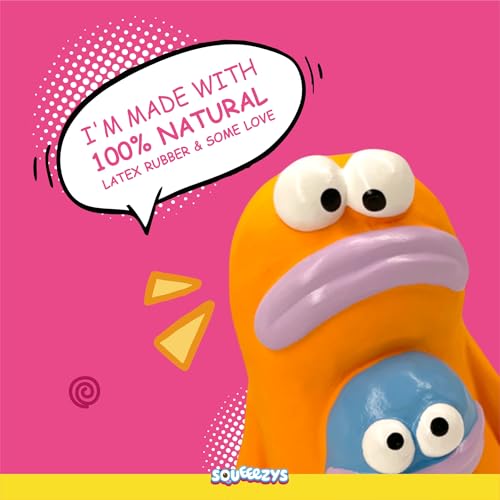 Image of Monster Brother - Squeaky Toys for Dogs, Latex Dog Toys for Medium Dogs (0-20kgs) - Orange & Blue