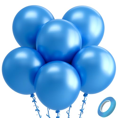 Bezente Pearl Blue Latex Party Balloons 30 Pack 18 inch Large