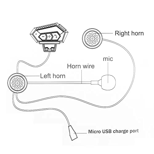 Image of Wireless Motorcycle Helmet Bluetooth Headset | Dual Stereo Speakers Hands-Free Music & Call Control | Mic Earphones 8H Backup Play | Compatible with Android & iOS
