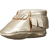 Freshly Picked Soft Sole Leather Baby Moccasins - Platinum - Size 0