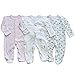 Bebé Niños Niñas Mono Mameluco de Manga Larga Body Algodón Peleles Comodo Pijama Regalo de Recien Nacido, Pack de 3, 0/3 Meses