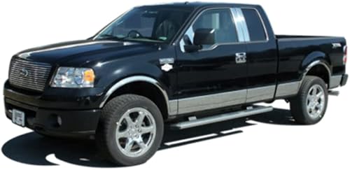 Miniatura 2 de Es compatible con Ford F-150 2004-2008 Kit de molduras de cuerpo inoxidable de 10 piezas, 1.5 pulgadas de ancho MI44311