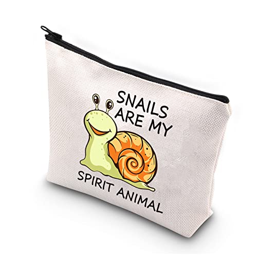 PLITI Snails Lover Gifts Snails Makeup Bag Funny Snail Gifts Snails are My Spirit Animal Travel Pouch(Snails Animal BU)