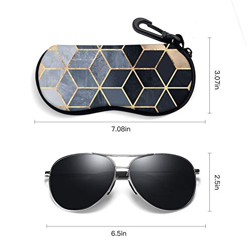 Image of Sunglasses Soft Case with Carabiner Ultra Light Neoprene Zipper Glasses Case