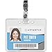 Advantus Badge Strap with Clip, Clear/Silver, Box of 100