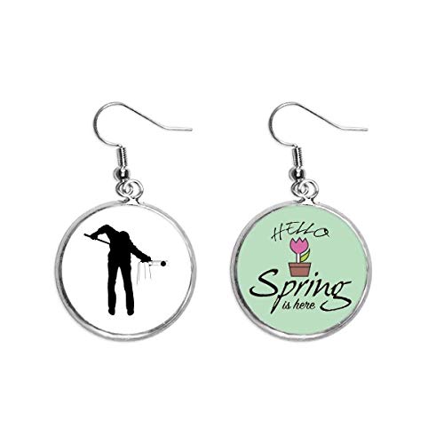 Pendientes de billar y joyería deportiva con colgante para primavera