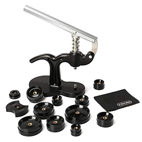 E·Durable Prensa de Tapa de Reloj Reloj reparacion Herramienta con 12 Troqueles