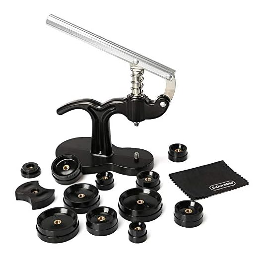 E·Durable Prensa de Tapa de Reloj Reloj reparacion Herramienta con 12 Troqueles