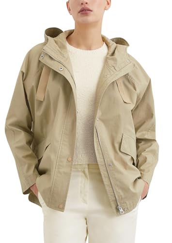 Marc O\'Polo Damen Übergangsjacke mit Kapuze Relaxed Fit, Beige (Dusty Sand), 34 Marc O\'Polo Damen Übergangsjacke mit Kapuze Relaxed Fit, Beige (Dusty Sand), 34