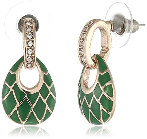 Valentines Jewellery Collection: Rose Stud Earrings Combo (GREEN & PURPLE)