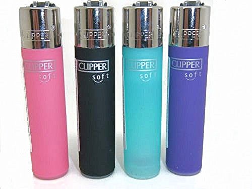 4 x Clipper Soft lighters Four nice looking colours Regular sized clippers butane gas refillable