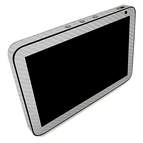 Image of MightySkins Carbon Fiber Skin Compatible with Amazon Echo Show 8 (Gen 2) - Cold Steel | Protective, Durable Textured Carbon Fiber Finish | Easy to Apply | Made in The USA