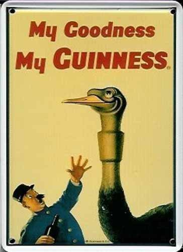 Preisvergleich Produktbild GUINNESS Blechschild IRISH OSTRICH Kleine Im