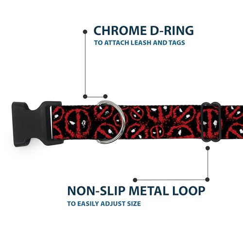Collar de clip de plástico de Deadpool negro ajustable con estampado de salpicaduras 6