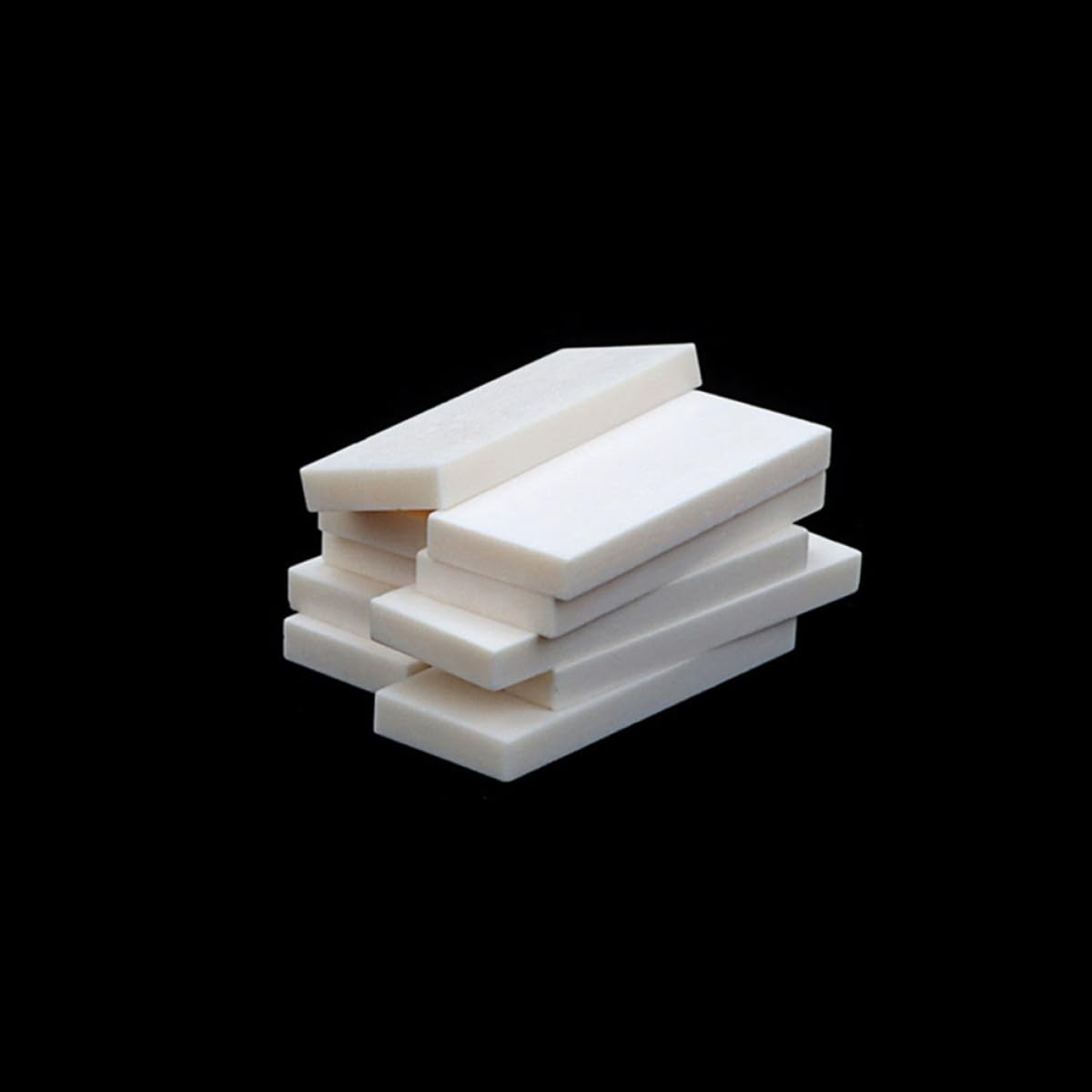 Gitarrensattelrohling Weiß 51x19x5mm aus Knochen 10 Stück