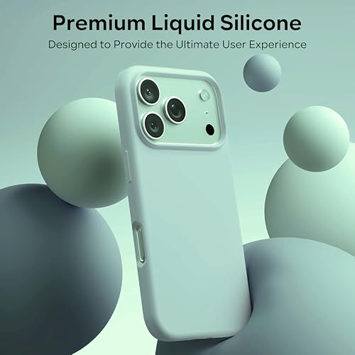 Image of Silicone Case for iPhone 17 Pro Max 6.9-Inch, Silky-Soft Touch Full-Body Protective Phone Case, Shockproof Back Cover for iPhone 17 Pro Max (Mint)