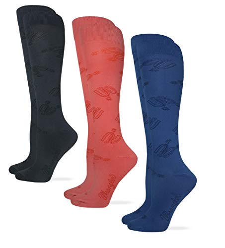 Wrangler Womens Microfiber Spurs Pattern Knee High Boot Socks 3 Pair Pack (Assorted, Women's Shoe Size 6-9 - Sock Size Medium)