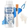 Rubber Dip for Tools, Plastic Dip Blue Peelable Insulation & Anti-Slip, with Brush and Gloves, Waterproof Tool Handle Dip Coating for Pliers Handles and Jewelry Tools DIY Craft Machine Parts, 150g