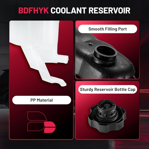 Image of BDFHYK Engine Coolant Expansion Reservoir Overflow Tank Compatible with Cadillac Escalade ESV Yukon Sierra 1500 Tahoe Silverado 1500 Suburban 3500HD Replace 603-973 22856231 3014134