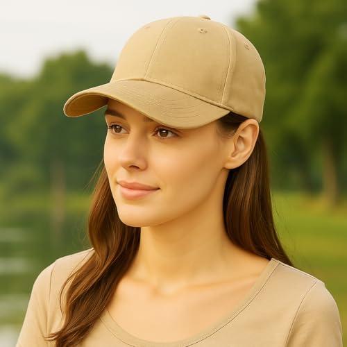 Image of Unisex Adjustable Baseball Cap Pack of 2 - Solid Color, Breathable, Stylish Cotton Caps for Men & Women - Outdoor Sports, Travel, Casual Wear