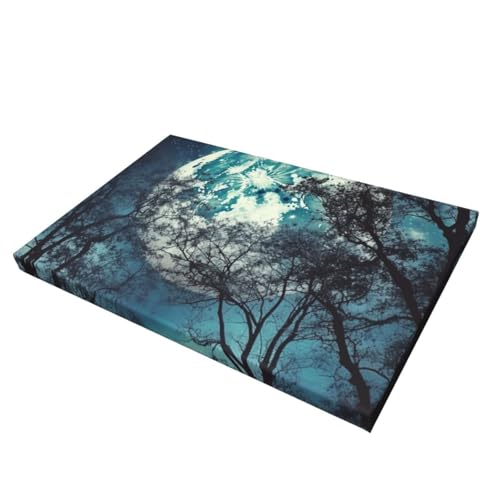 Impression sur toile lune bleue affiche murale moderne 30x45cm - 2