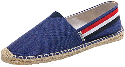 YOUJIA Espadrilles Mixte Adulte Vintage Ethnique Plat Slip-on Chaussures d'été (#1 Bleu, EU 43) Cover