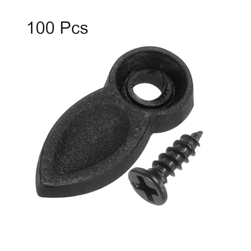 Image of HARFINGTON 100Pcs Picture Frame Backing Hardware Clips with 100Pcs Screw Turn Button Fasteners Set Picture Turn Backing Clip for Craft Hanging Picture Drawing, Black