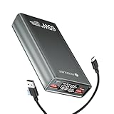 INTELIFE Power Bank 20000mAh Metal para Lapto Carga Rápida 65W USB-C Cargador Portátil,PD QC Batería Portátil de 3...